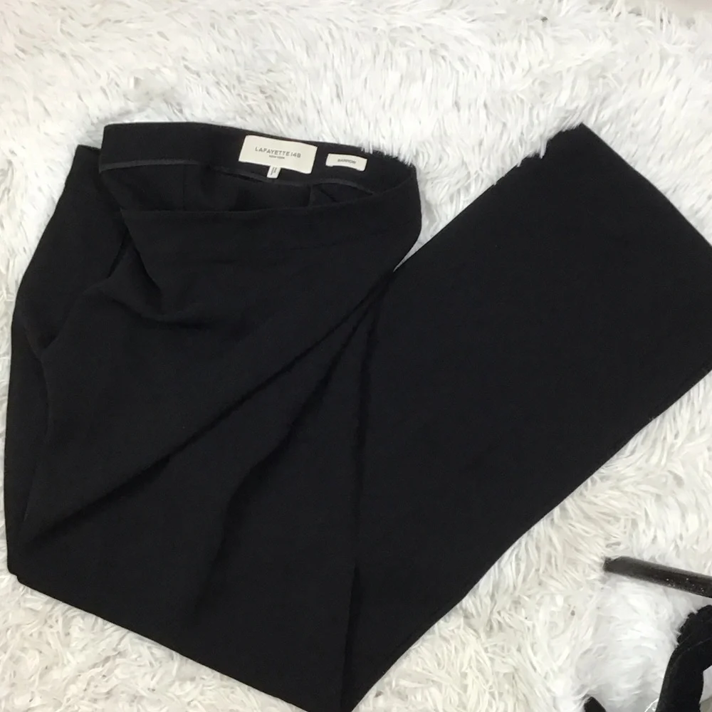 Lafayette 148 New York Barrow Finesse crepe straight leg pants trousers 12